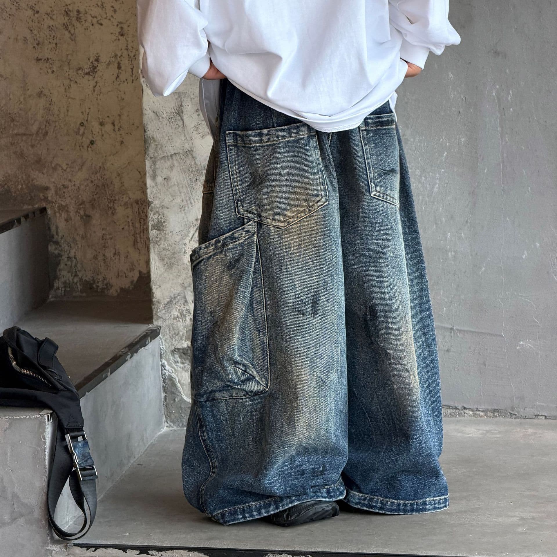Tairu 2026 Fall New Kids' Fashion Casual Denim Cargo Pants for Boys, Distressed Versatile Soft Denim Long Pants