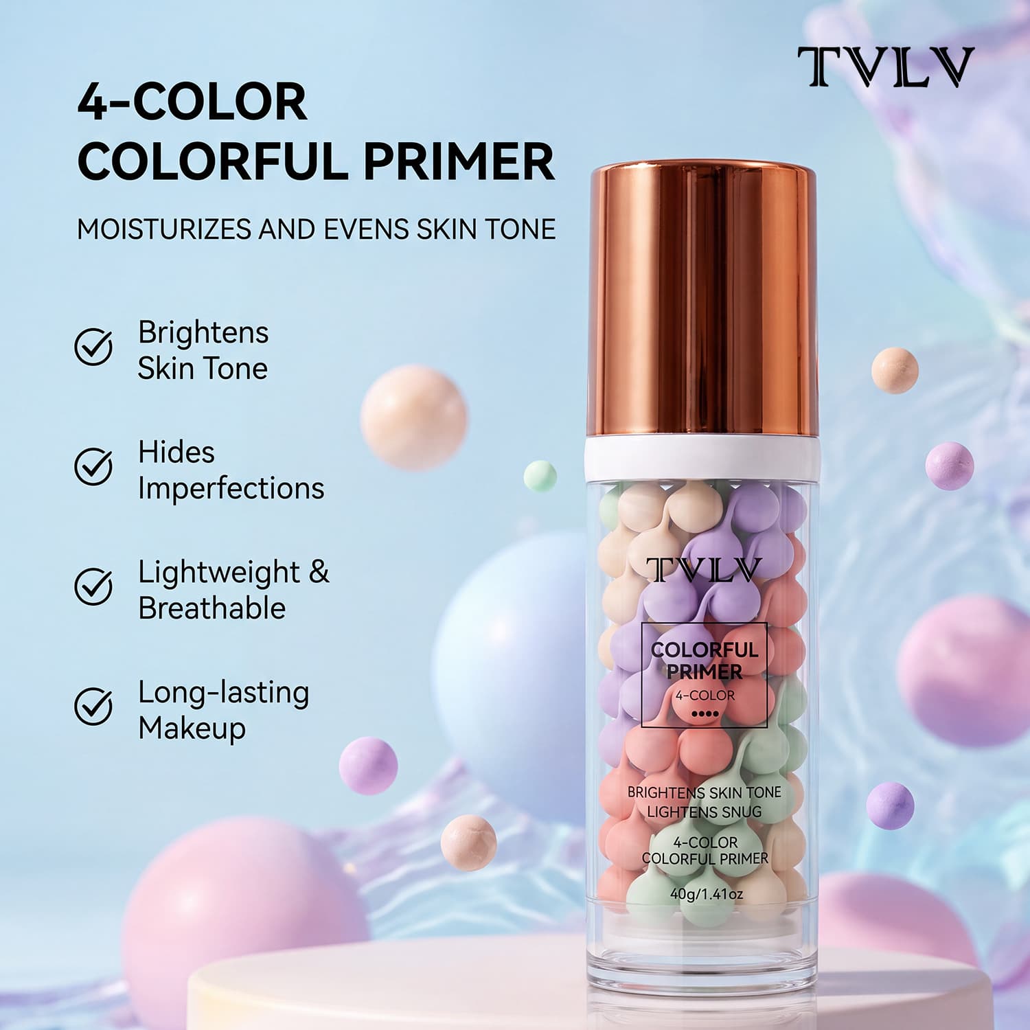 TVLV Four-Color Makeup Primer Isolation Protection Skin Care Conceal Even Skin Tone Bird Droppings Primer Cross-border E-commerce