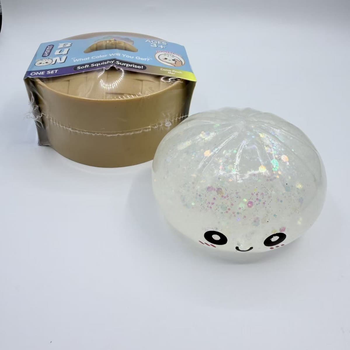 Cross-border Glitter Dumpling Squishy with Box Squeeze Dumpling Sensory Stress Relief Toy