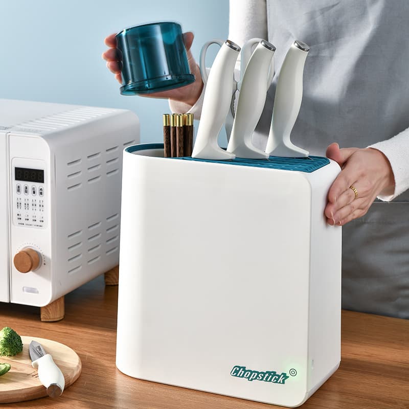 2025 New Home UV Sterilization Knife Holder Smart Sterilizing Knife Storage Rack Anti-Mold Moisture-Proof Kitchen Tool