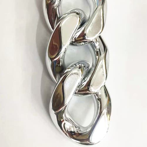 Slipper Decoration Chain 44x58 Electroplated Silver Acrylic Chain for Leather Shoes, Sandals, Fruit Color Hand Spray Paint Colorful