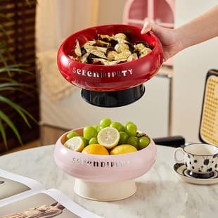 Fruit Bowl for Living Room Coffee Table, Household Fruit Dish, Vegetable Washing Basket with Drainage, New Home Essentials