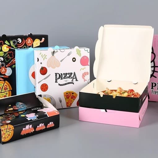Pizza Takeout Box 6/7/8/9/10 Inch Cartoon Pattern Fruit and Vegetable Pizza Waffle Box Takeout Packaging Box