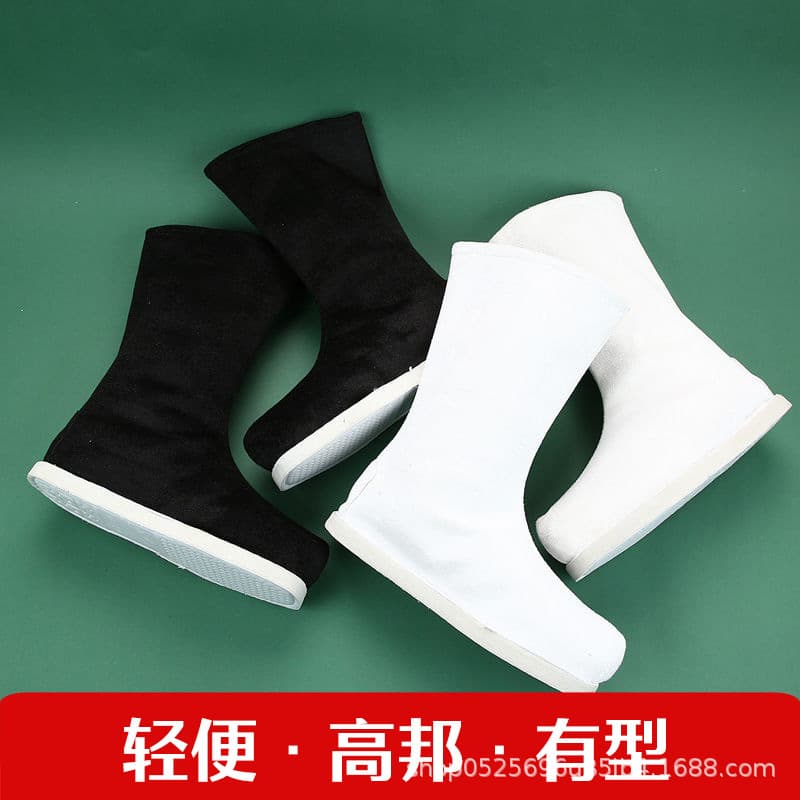 Hanfu Shoes High-Top Black Flat Shoes Versatile Elementary School Performance Shoes Dance Shoes Boys Regular High-Top
