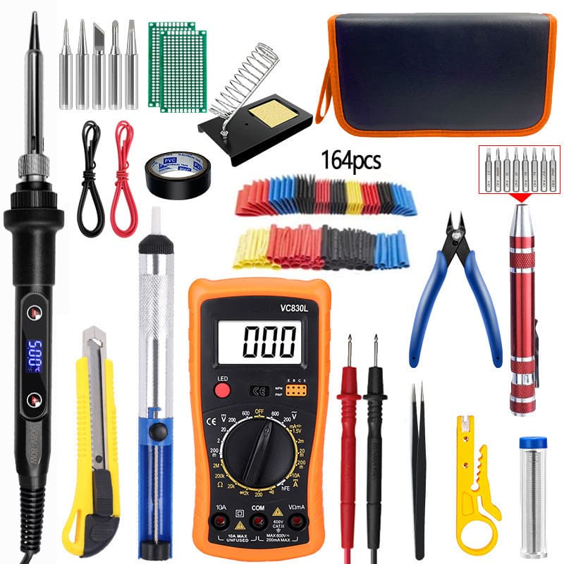 Cross-border Supply Smart Digital LED Soldering Iron Kit 80W Adjustable Temperature Ceramic Core Desoldering Repair Soldering Tool