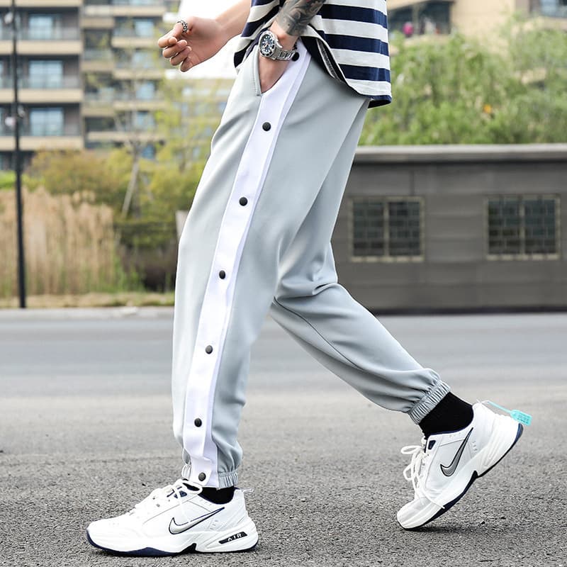 Men's Side-Zipper Sweatpants Cropped Pants Basketball Training Pants Drawstring Pants Casual Pants Fitness Tracker Pants