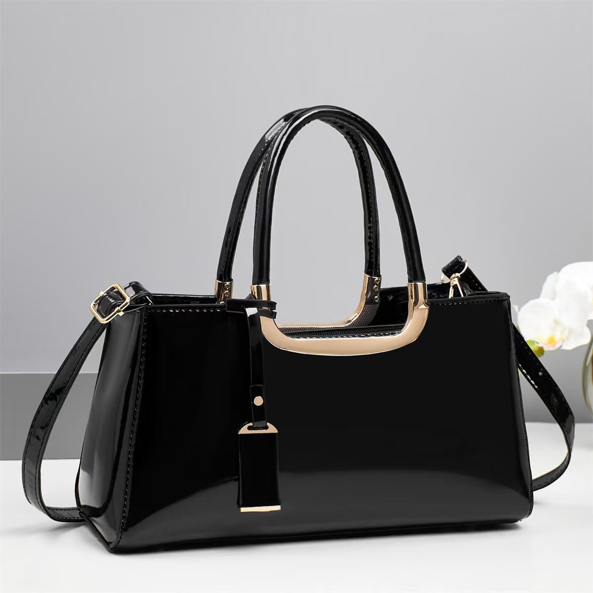 2026 New Luxury Patent Leather Women's Bag, Cross-Border Trendy Versatile Handbag, Large Capacity Commuter Shoulder Crossbody Bag