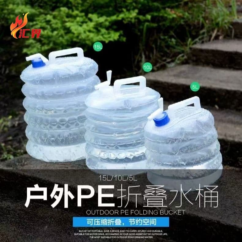 Outdoor Collapsible Water Bucket 5L 10L 15L Large Capacity with Faucet for Travel Camping Storage Car Water Container