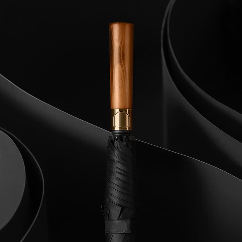 High-End Long Handle Golf Umbrella Wood Handle Engraved Men's Business Retro Windproof Gift Advertising Umbrella Printable Logo