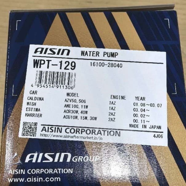 16100-28041 16100-28040 Compatible with Toyota RAV4 (Import) 2006 Model 2.0 Water Pump