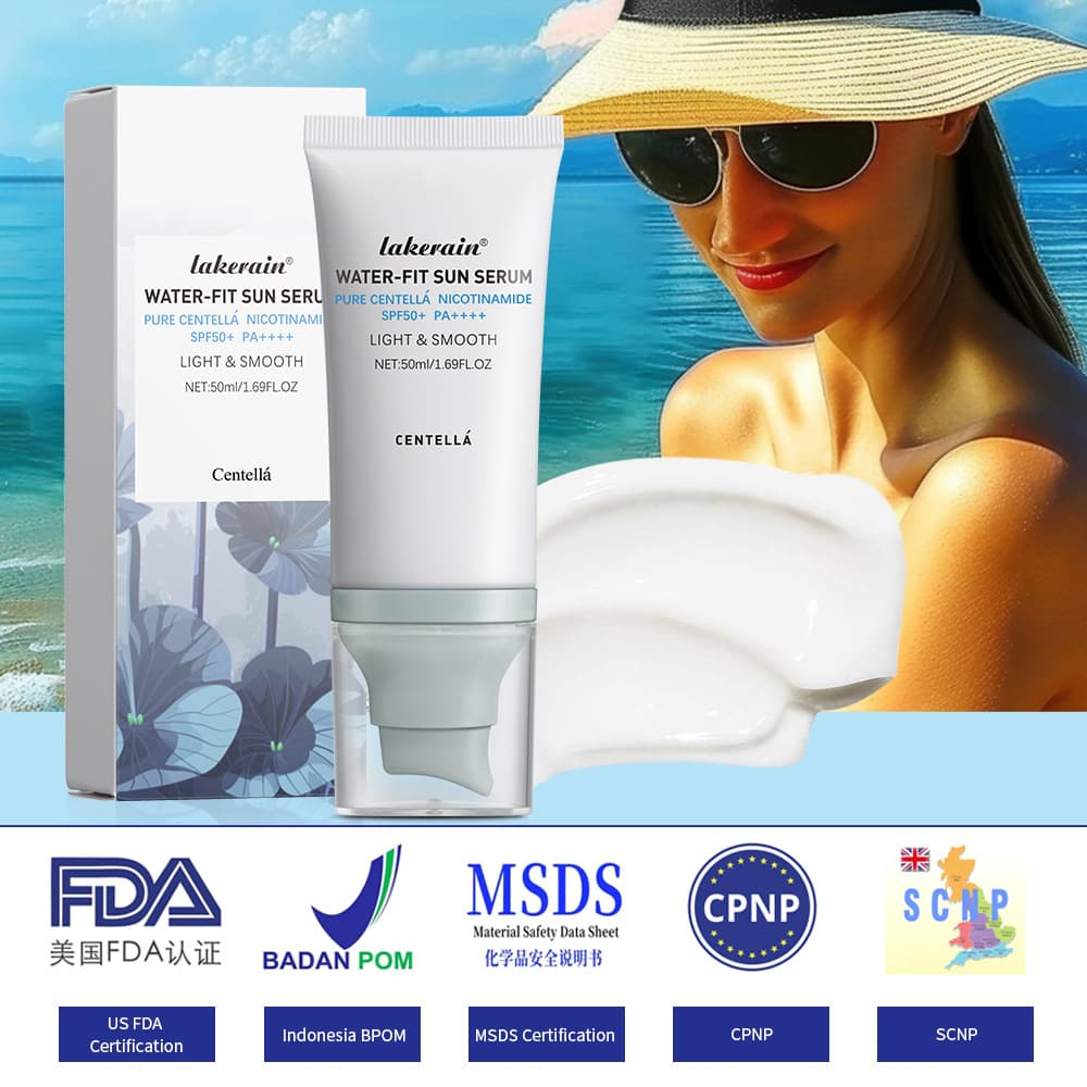 Cross-border Lakerain Cica Sunscreen Essence Lotion, Lightweight and Non-greasy Essence Cream