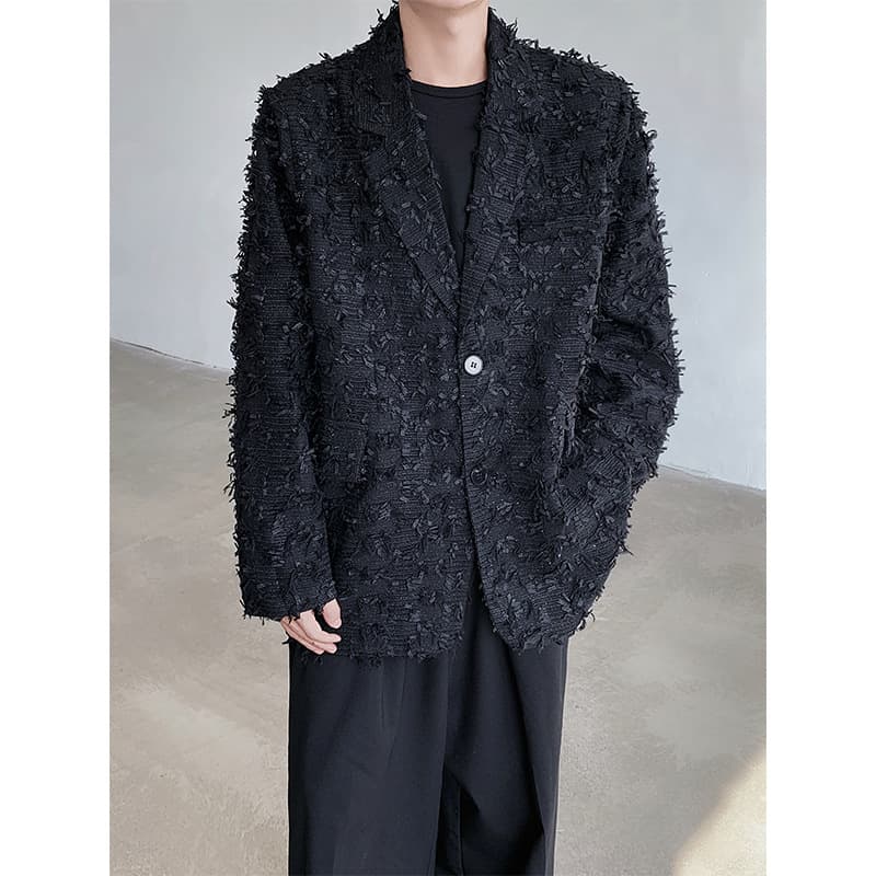 Black Yohji Yamamoto Style Minimalist Suit for Men, Niche Design, Mature Blazer Xf820 Special 595