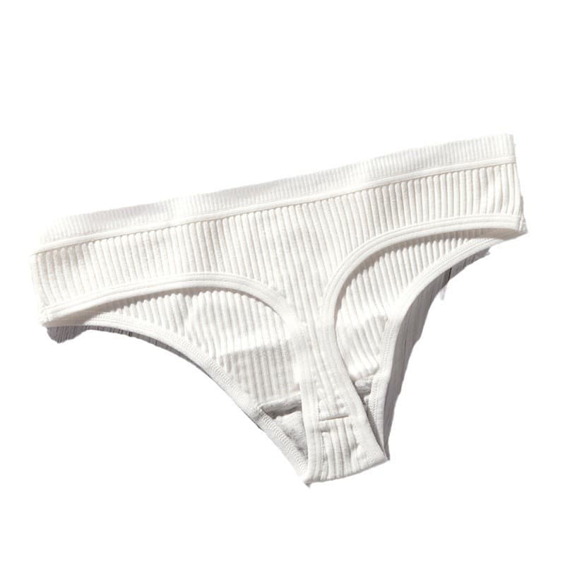 Cotton European and American Sexy Thong Women Mid Low Waist Comfortable Breathable T-back Panties Simple Women Thong Underwear