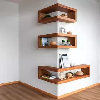 Corner corner storage rack living room bedroom wall storage rack creative wall storage rack solid wood geometric square frame