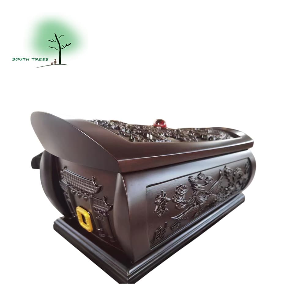 Solid wood sandalwood coffin for promotion and wealth, longevity coffin, funeral supplies for the elderly, cremation coffin, and other funeral items.