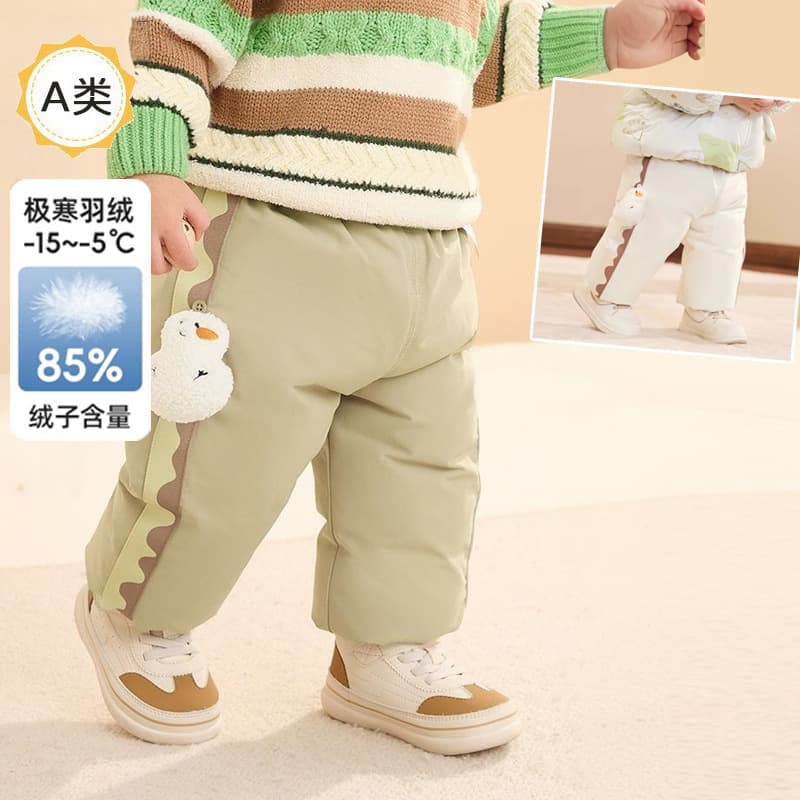 Wholesale Children's Clothing 2025 Infant Autumn/Winter New Style, Unisex Kids' Thickened Three-Proof Open-Crotch Extreme Cold Down Pants