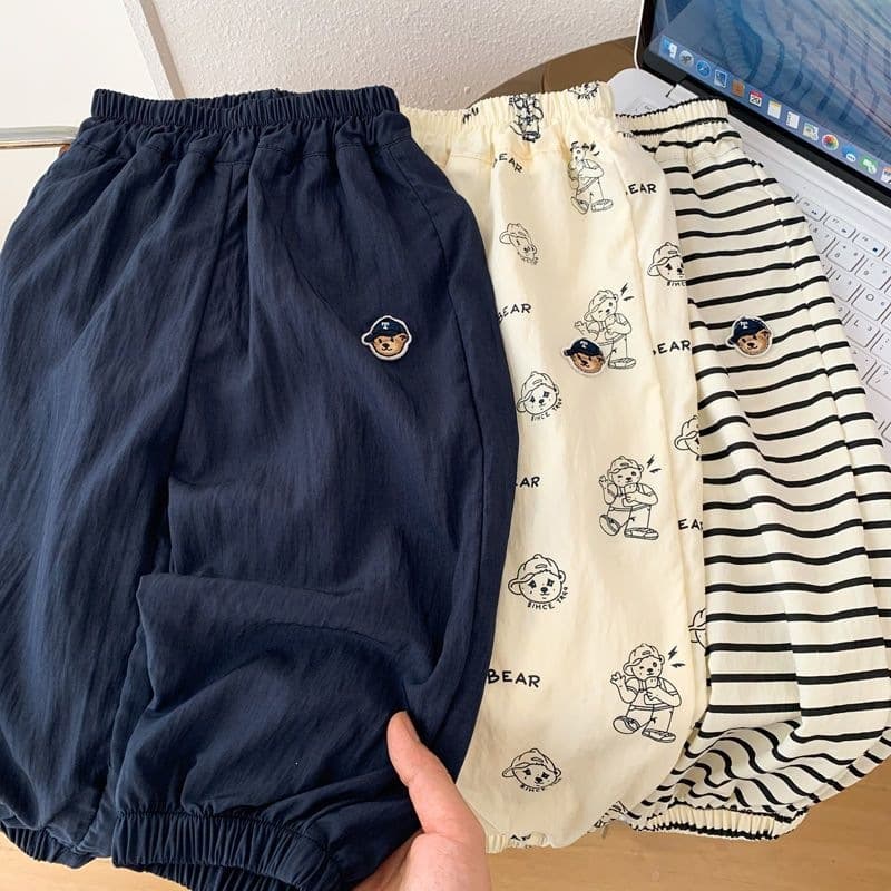Children's striped anti-mosquito trousers, stylish little boys' thin breathable casual leggings trousers for boys and girls, loose summer trousers