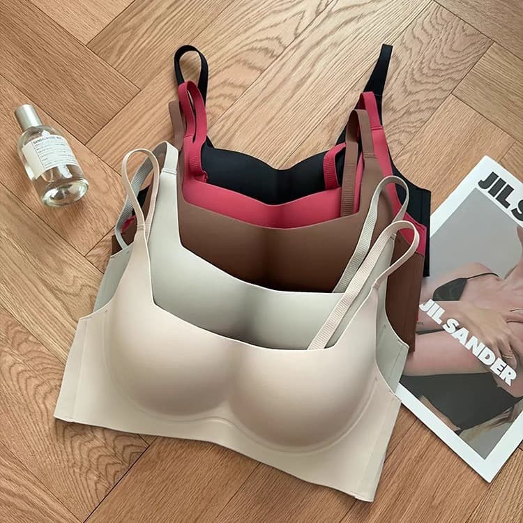 Seamless Soft Support Thin Slimming Bra for Women, Wire-Free, Push-Up and Lift for Small Bust, Anti-Sag, Side Coverage Bra