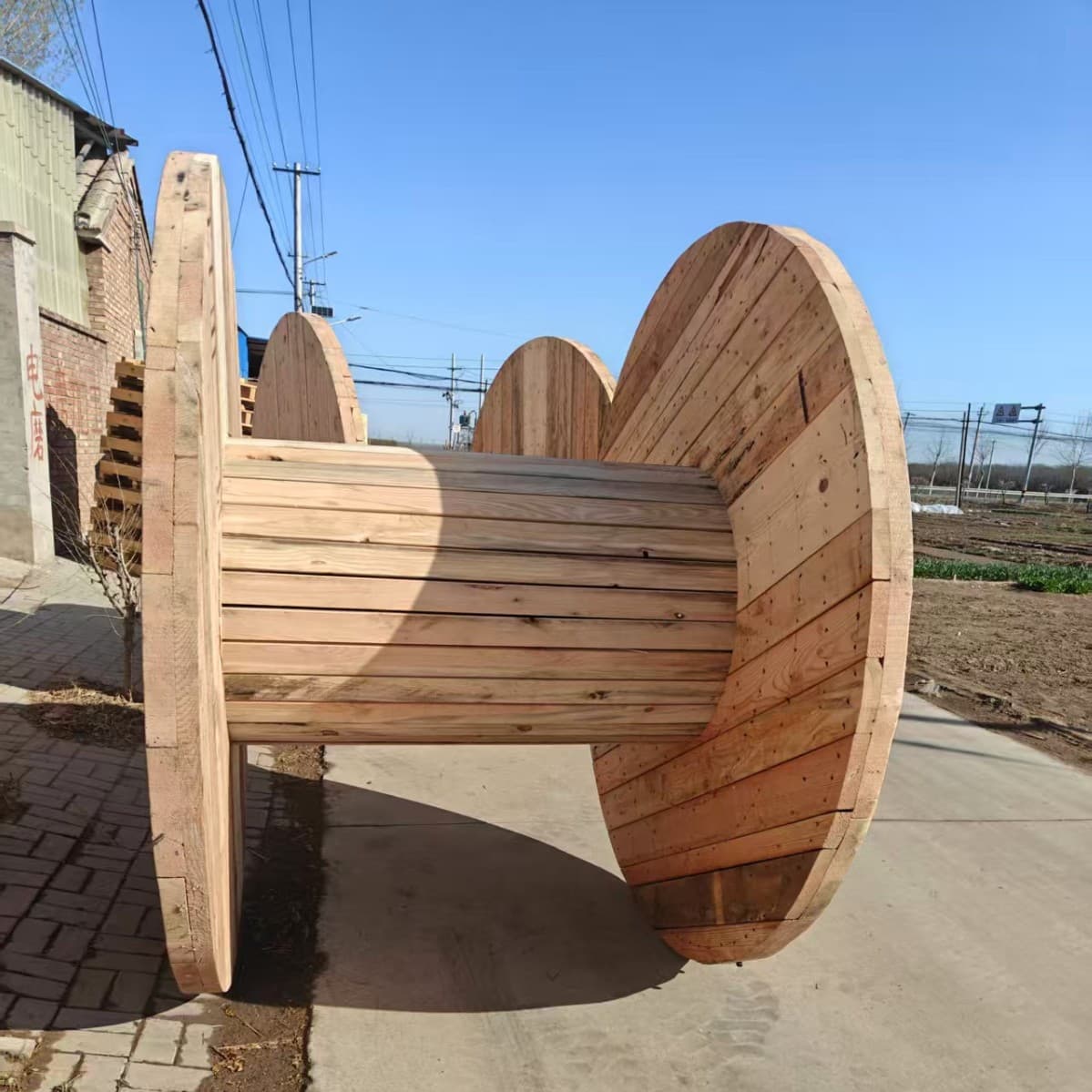 Factory Direct Large Wooden Spool for Electric Wires and Cables Special Solid Wood Spool Plywood Spool Wire Cable Reel Iron-Wood Spool