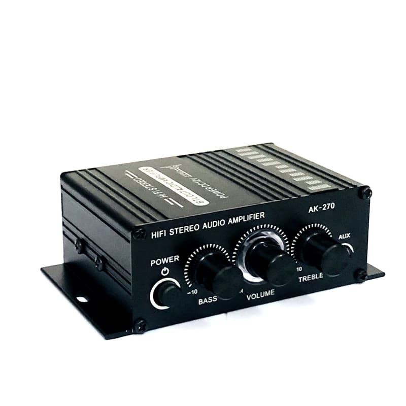 AK270 Small Mini 2-Channel Stereo 12V Amplifier Audio Amplifier