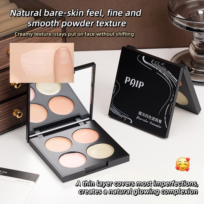 Cross-border PAIP Magic Four-Color Concealer, Lightweight and Skin-Adhering, Covers Acne Scars and Dark Circles, Long-Lasting and Easy to Apply Concealer