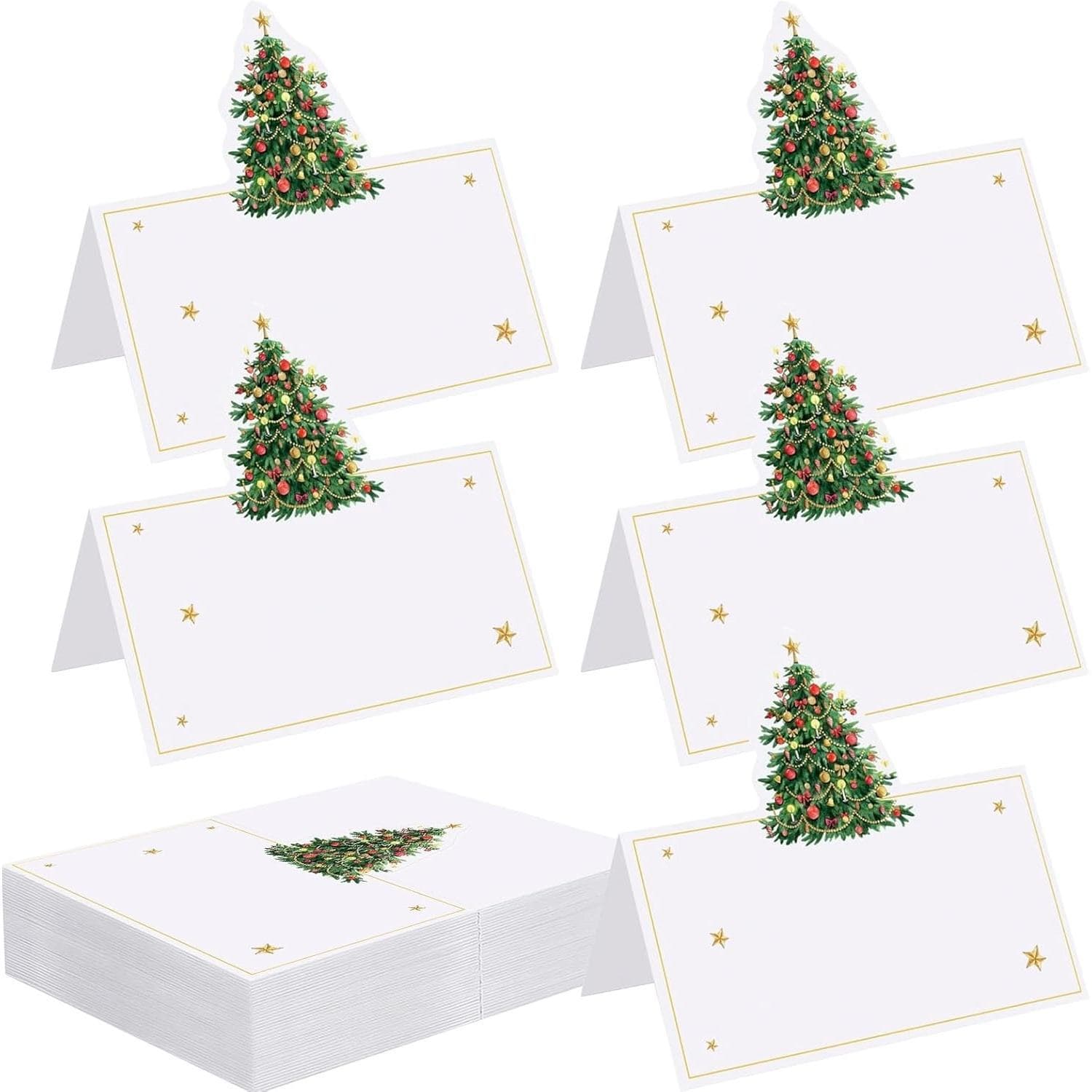 Christmas tree three-dimensional seat card 100-piece Christmas party table layout handwritten name seat message card