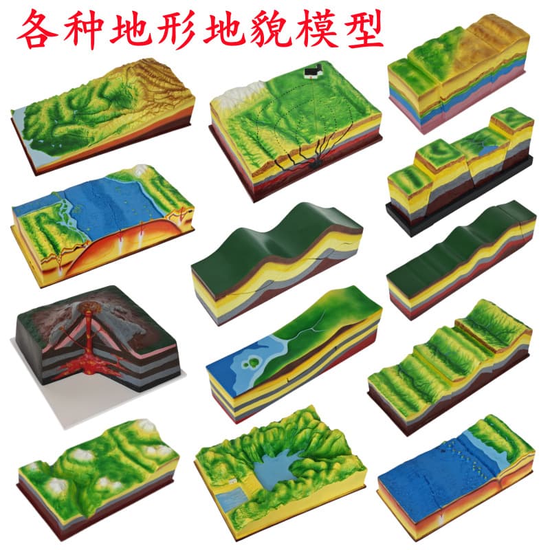 Volcano Earthquake Crustal Deformation Submarine Plate Tectonics Fault Fold Junior High School Geography Teaching Aid Topography and Landform Model