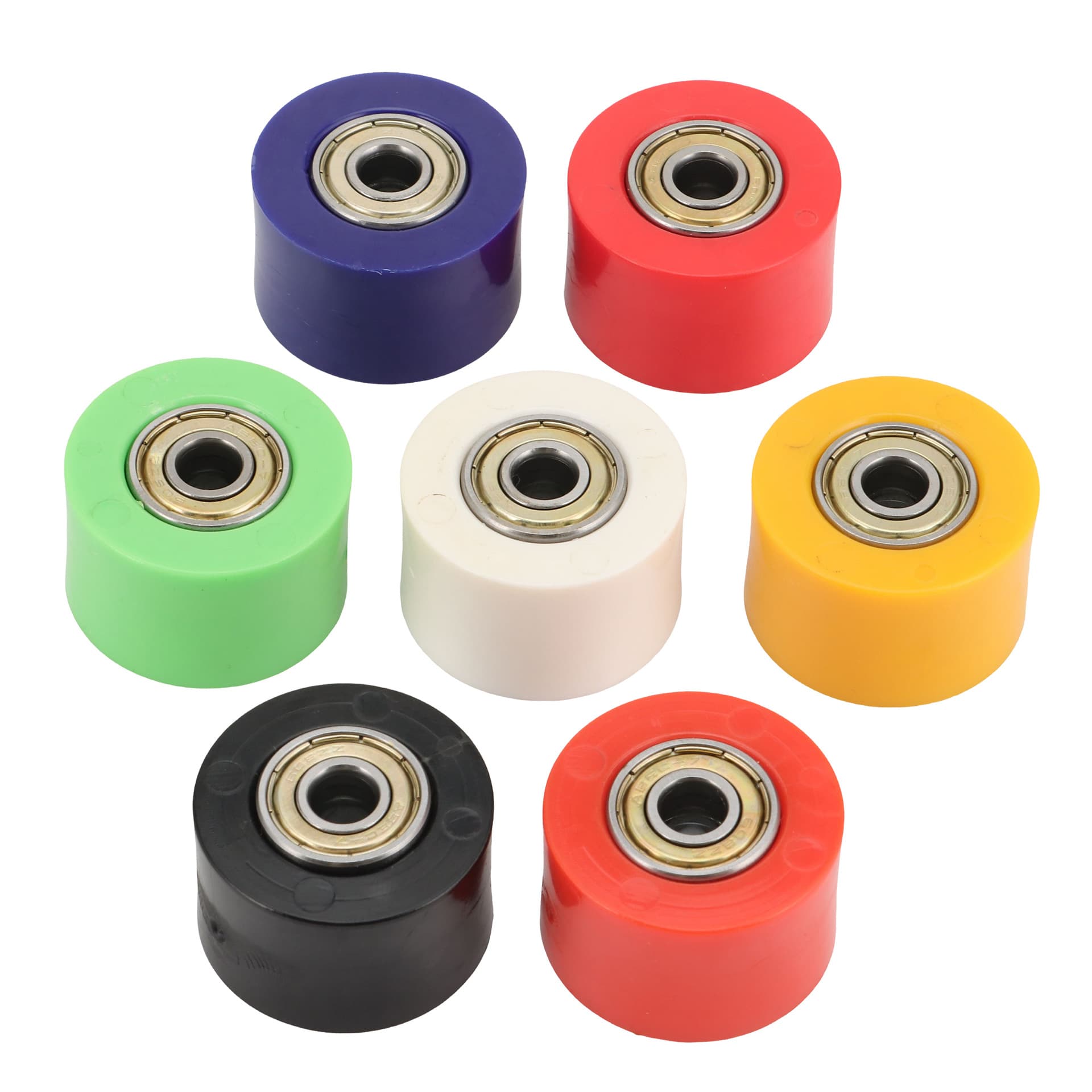 Dirt Bike Modified Chain Guide Sprocket Tensioner Roller Rubber Anti-Skid Wheel 8mm Set