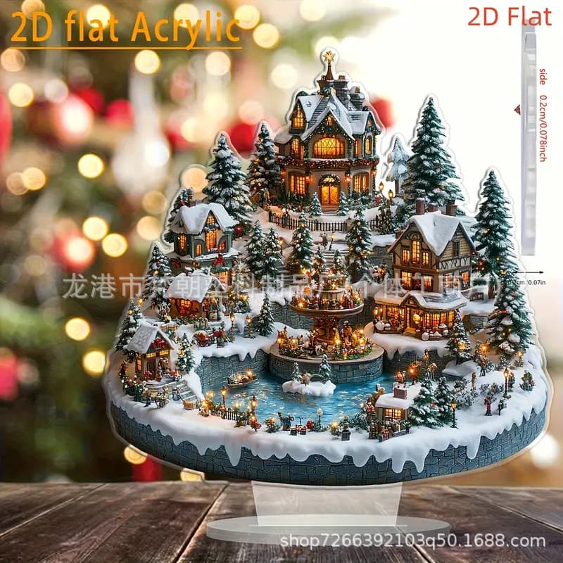 New Cross-Border Custom Colorful Christmas Castle Acrylic Desktop Ornament Christmas Decoration