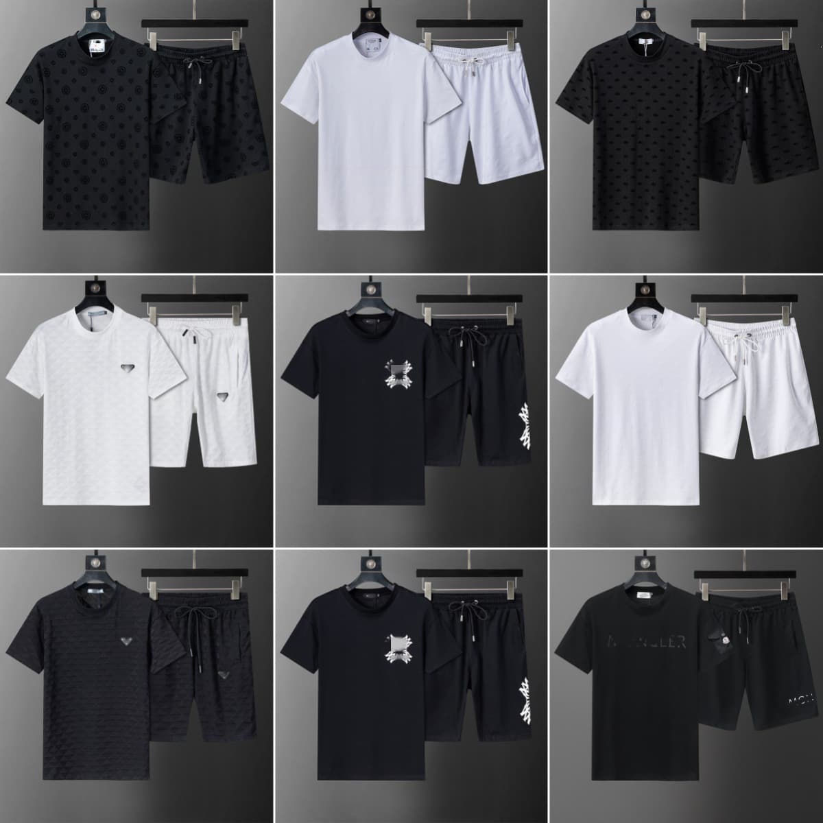 Cross-border 3D Printed Donkey Logo Round Neck Short Sleeve T-Shirt and Shorts Set Summer Classic Men's 3D Digital Print Casual