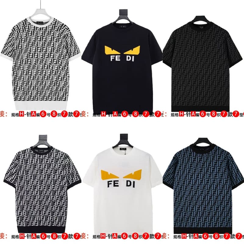 Cross-border correct high version. Fenjia knit short sleeve. 2026 Spring/Summer new F-family knit base layer versatile top
