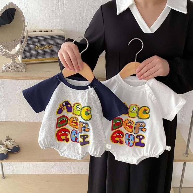 Male and female baby crawling clothes 2024 super cute onesies trendy baby cartoon bag fart clothes 0-2 years old summer Korean version
