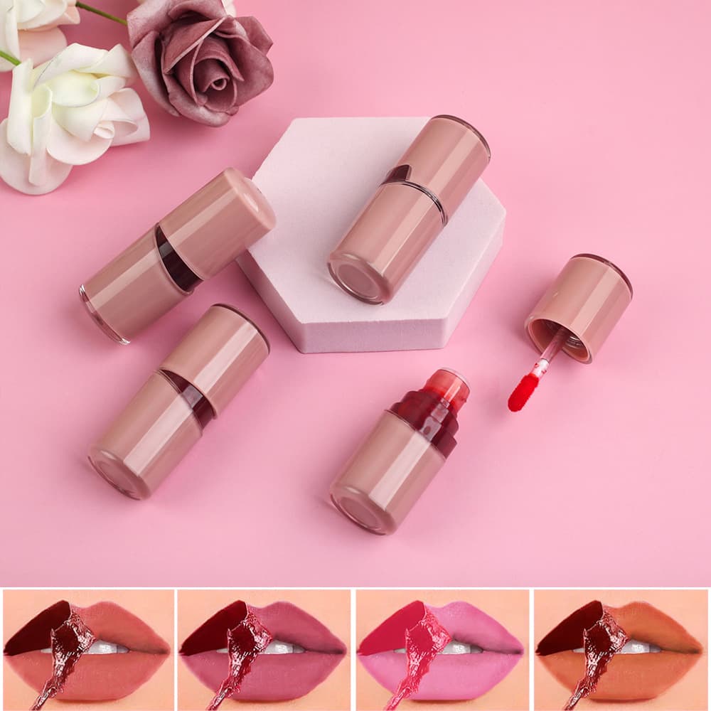 Cross-border Peel-off Lip Gloss 4-Color Lipstick Lip Tint Matte Velvet Long-Lasting Color Lip Glaze In Stock No Logo