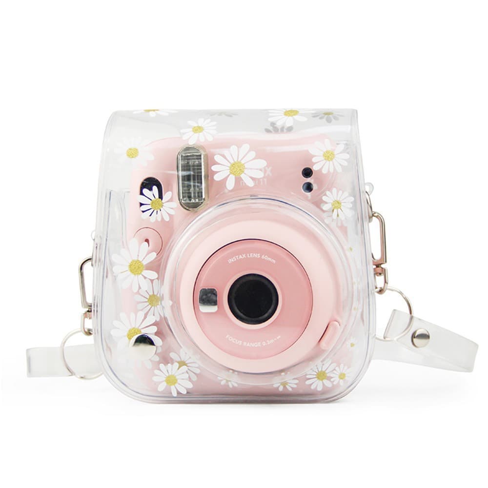 Compatible with Instax Mini 13/12/11 Transparent Daisy Camera Case PVC Mini Digital Photography Bag Storage Bag