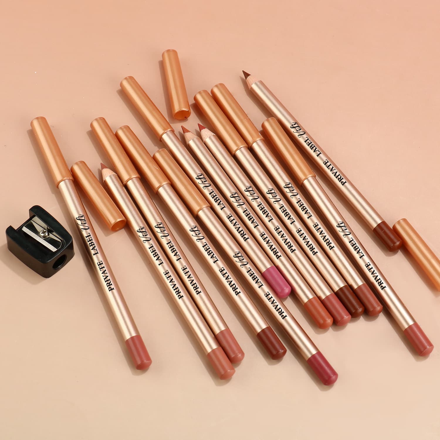Beauty Cross-Border LipLiner Waterproof Long-Lasting Smudge-Proof Outline Matte 12 Colors Wooden Lip Liner Pencil No Logo