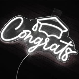 Cross-border Amazon Congrats Neon Light Graduation Cap LED Creative Letter Glowing Atmosphere Shape Light INS Style
