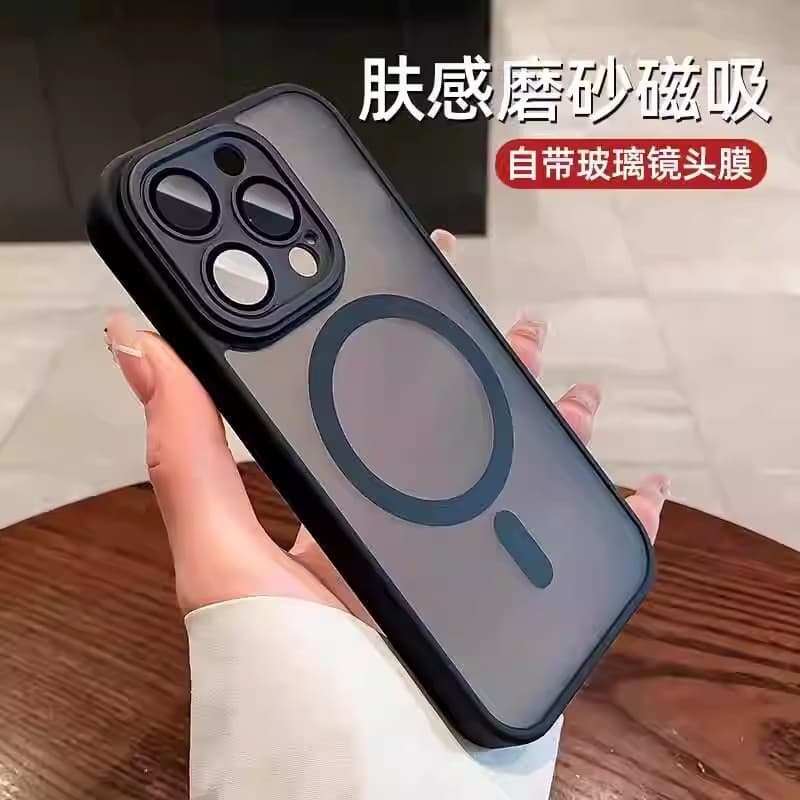 Matte Skin-Feel Compatible with Apple 16 Pro Max Phone Case, Full-Coverage Lens Film, iPhone 16 Magnetic Protective Case 15