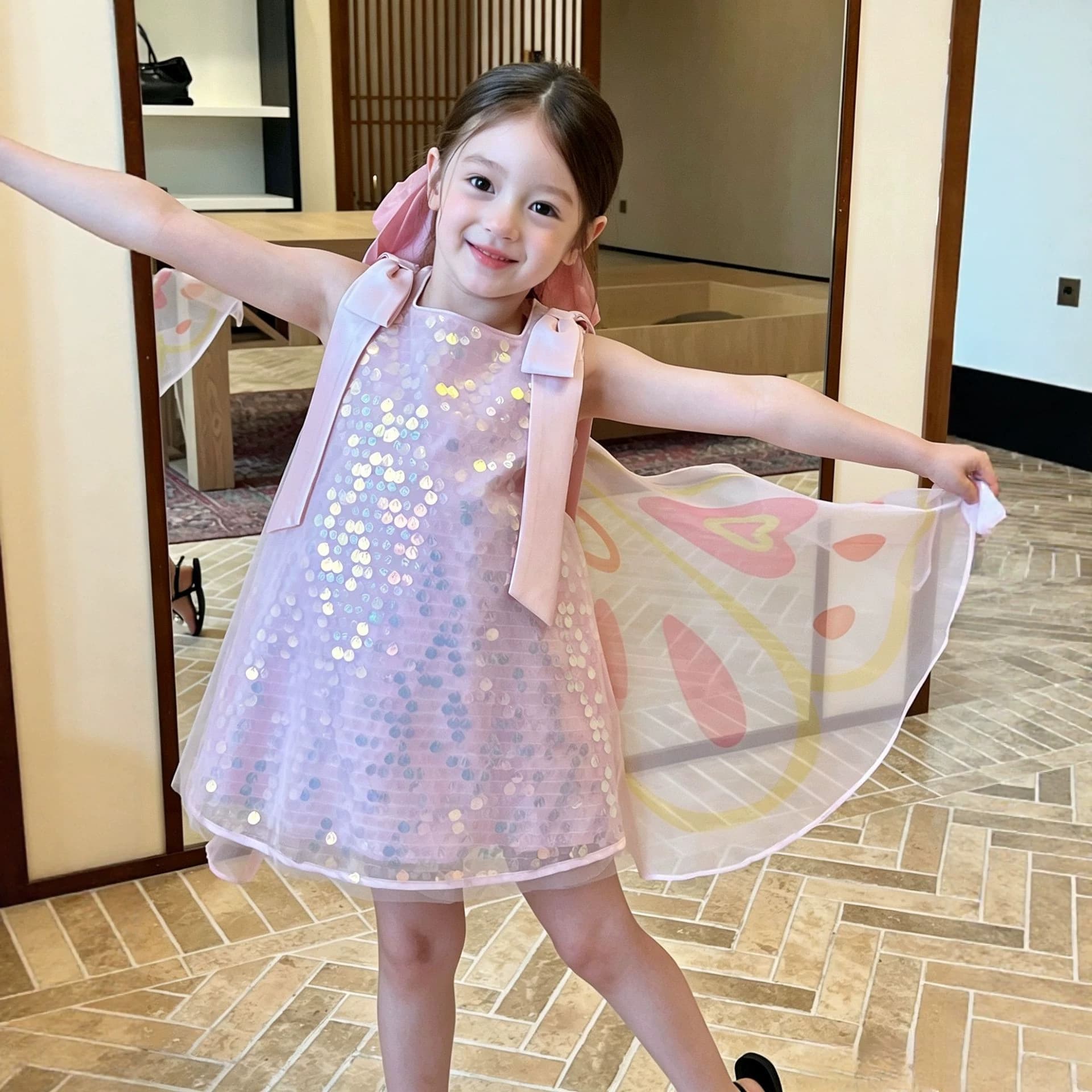 Girls' Summer Mesh Skirt 2026 New Style Children's Sleeveless Skirt Summer Baby Girl Dress Princess Dress Children's Clothing