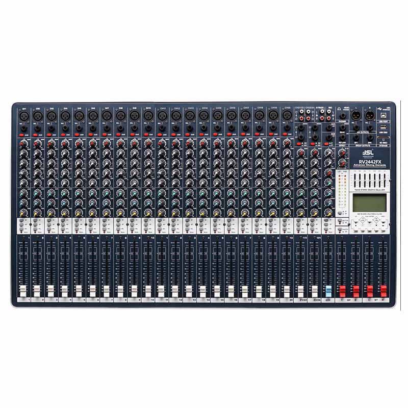 Jazz Dragon RV2442FX Professional 24-Channel Digital Mixing Console with Grouping for KTV Stage Performance Audio Effects