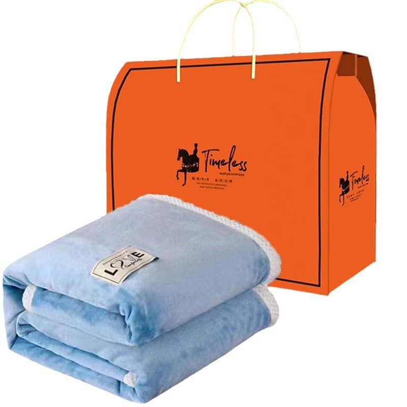 Gift Blanket Prize Blanket Thickened Gift Boxed Flannel Blanket Nap Blanket Customizable with Logo for Export