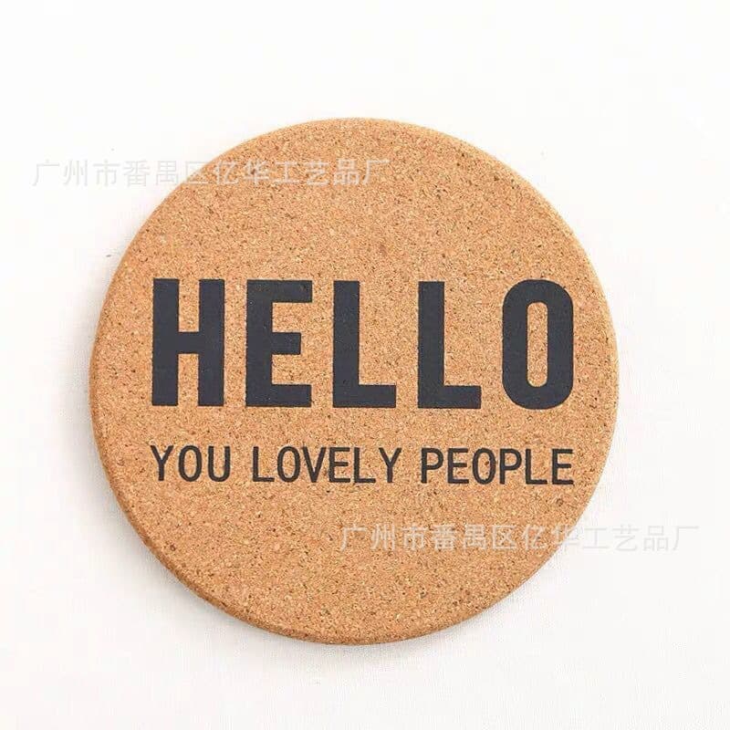 Cork mat DIY round square cork placemat pot holder insulation mat customizable logo printed cork coaster