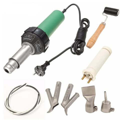 Cross-border 1600W plastic welding hot air gun with 2 fast welding nozzles and extra HE welding rod.