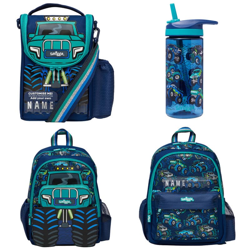 Australian Smiggle Medium Shaped Backpack for Children, Cartoon Double Shoulder Bag, Casual Bag for Lower Grade Primary School Students