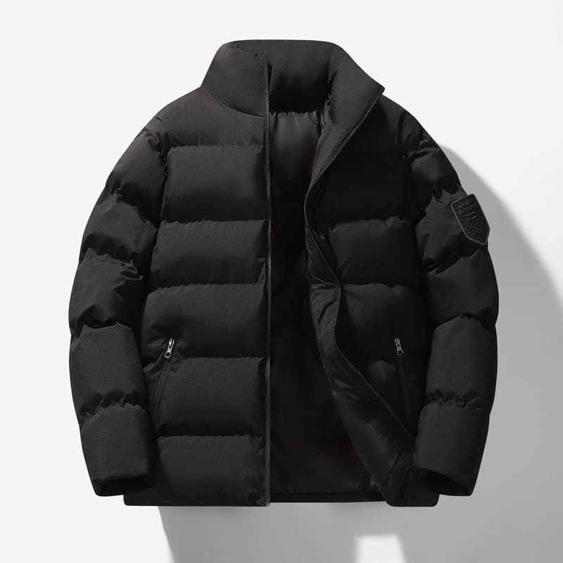 2025 New Autumn Winter Men's Cotton Jacket Trendy Padded Coat Thick Quilted Puffer Jacket Stand Collar Outerwear Men's Cotton Coat