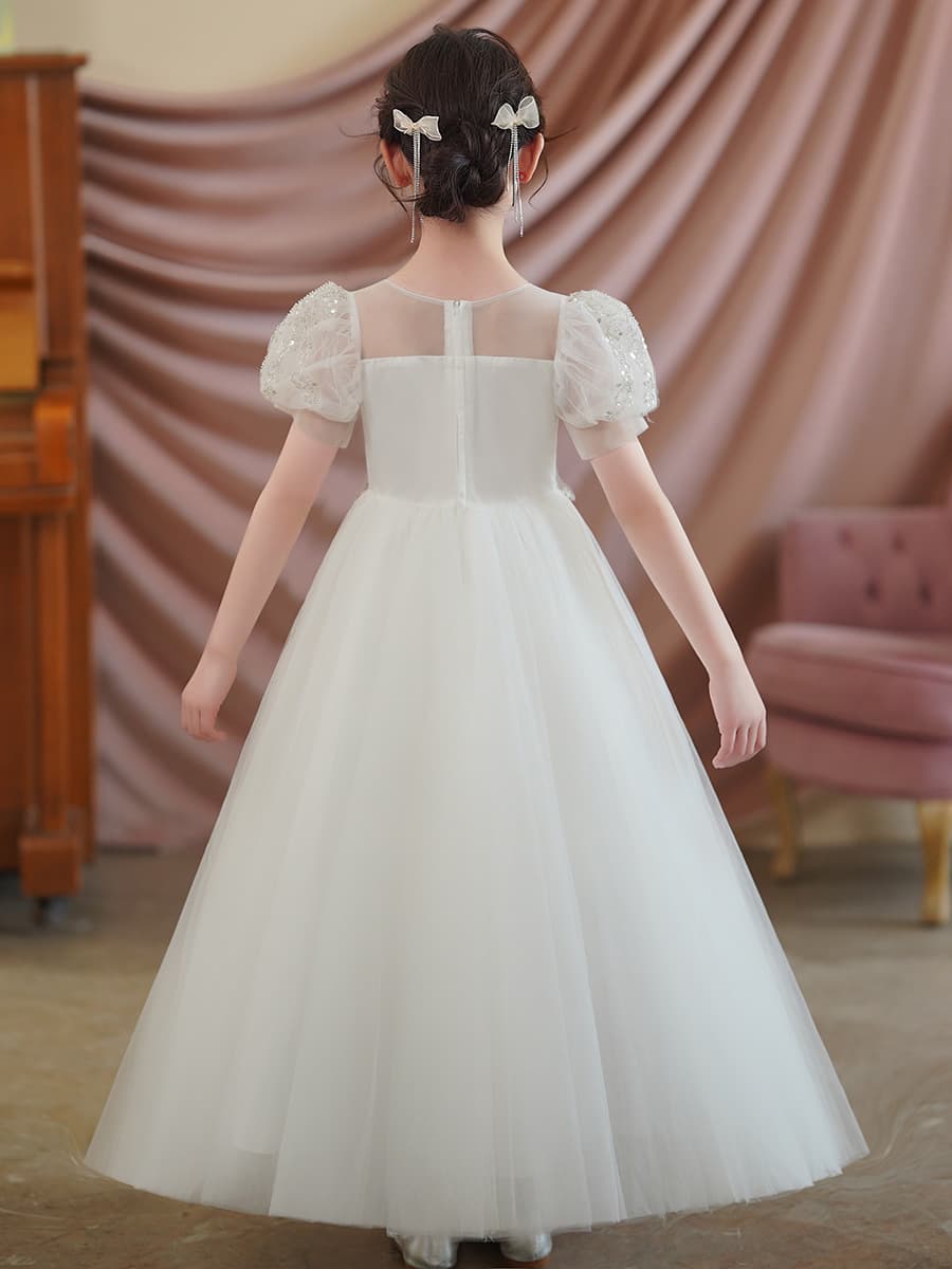 Children's Summer Formal Dress 2025 New Fashion Little Girl Princess Dress Flower Girl Piano Performance Costume