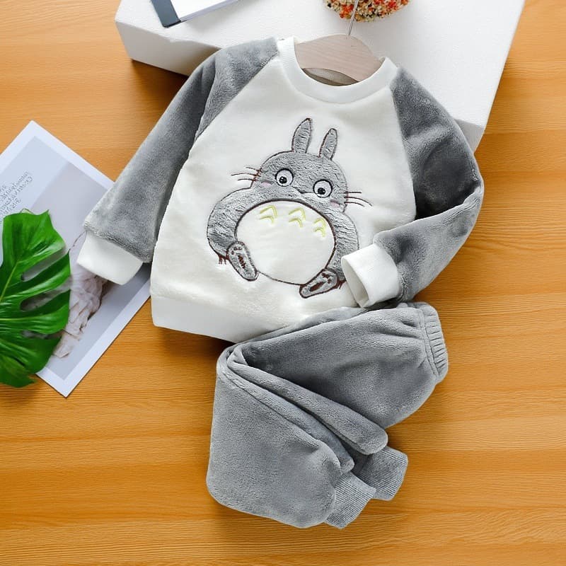 Children's Flannel Pajama Set Baby Sleepwear for Boys and Girls Autumn Winter Two-Piece Pajama Set Wholesale