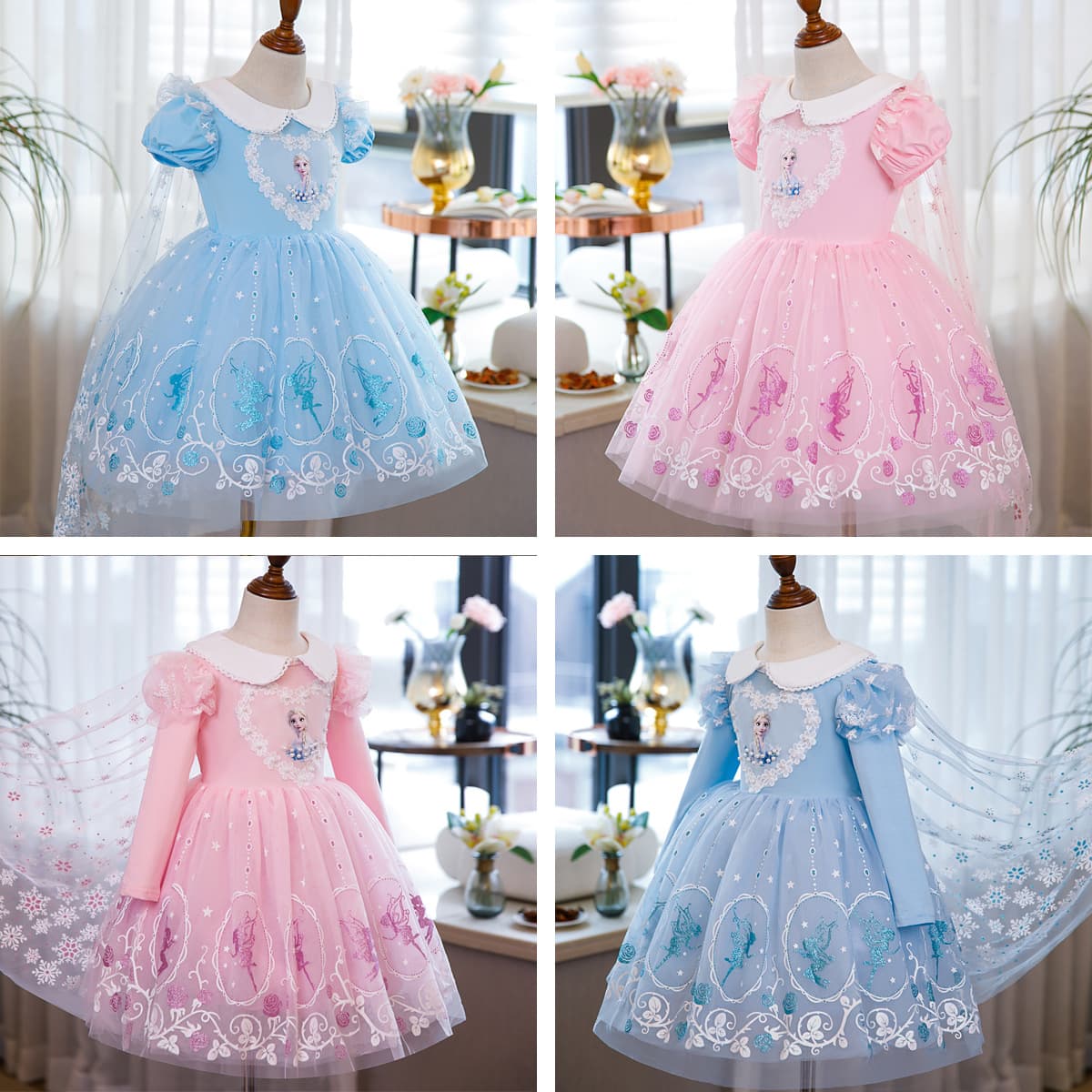 Spring and summer style Frozen dress, Elsa princess dress, Elsa veil dress, baby tulle skirt