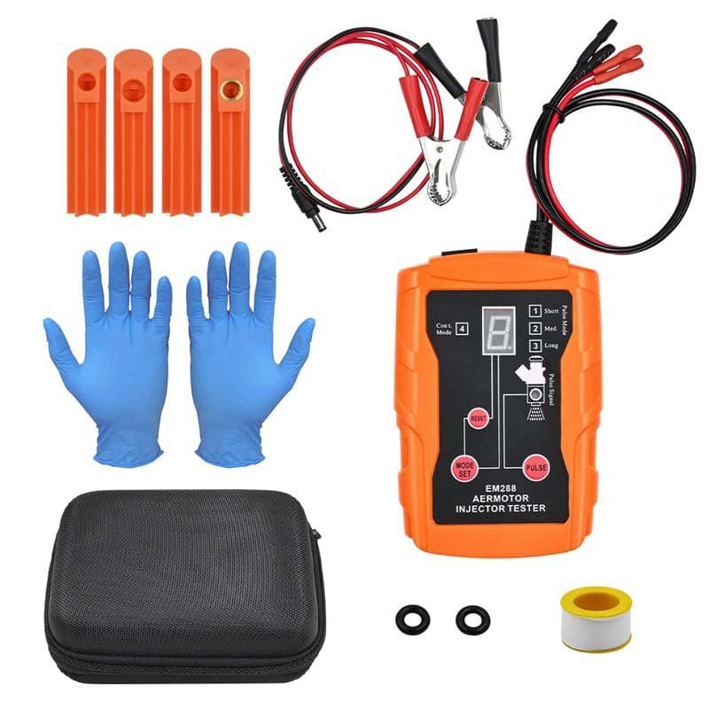 EM288 Fuel Injector Tester Cleaner Tool Kit 8 Pulse Car Injector Detector