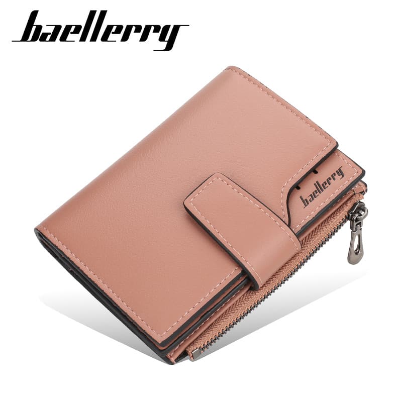 Baellerry Ladies Short Zipper Wallet Fashionable Multi-Card Coin Purse Compact PU Leather Wallet Wear Resistant Daily Use