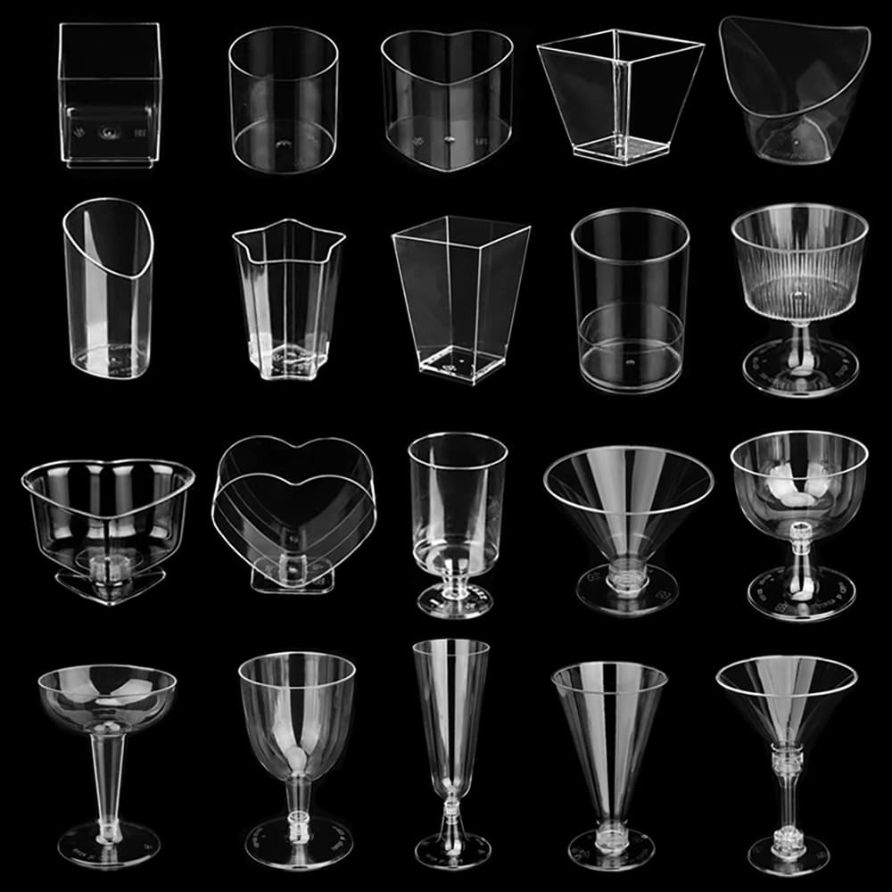 Clear Pudding Cup Tall Foot Mousse Cup Disposable Dessert Stand Biscuit Crumb Cup Round Heat-Resistant Plastic Cup Commercial